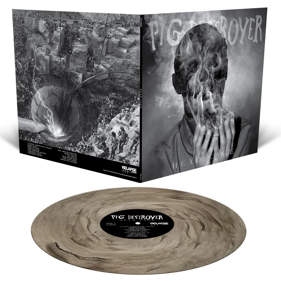 pig-destroyer-head-cage-vinyle-lp-transparent-fum-noir image 1