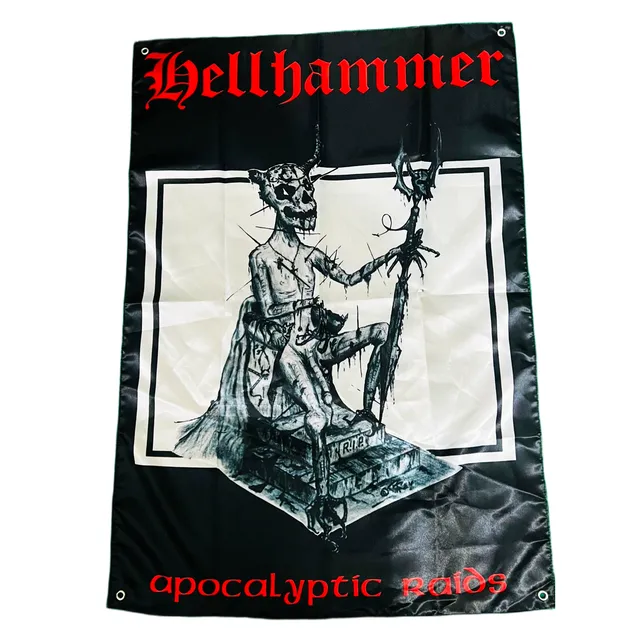 hellhammer-apocalyptic-raids-drapeau-tissu-100x70-culte image 1