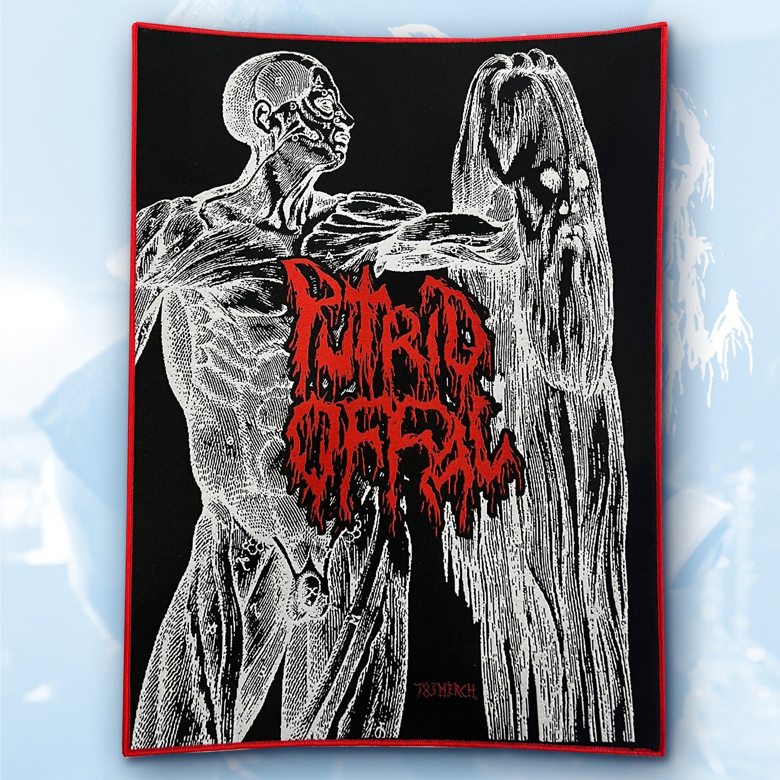 783punx-putrid-offal-skinned-backpatch-tiss-bord-noir-grand-dos image 3
