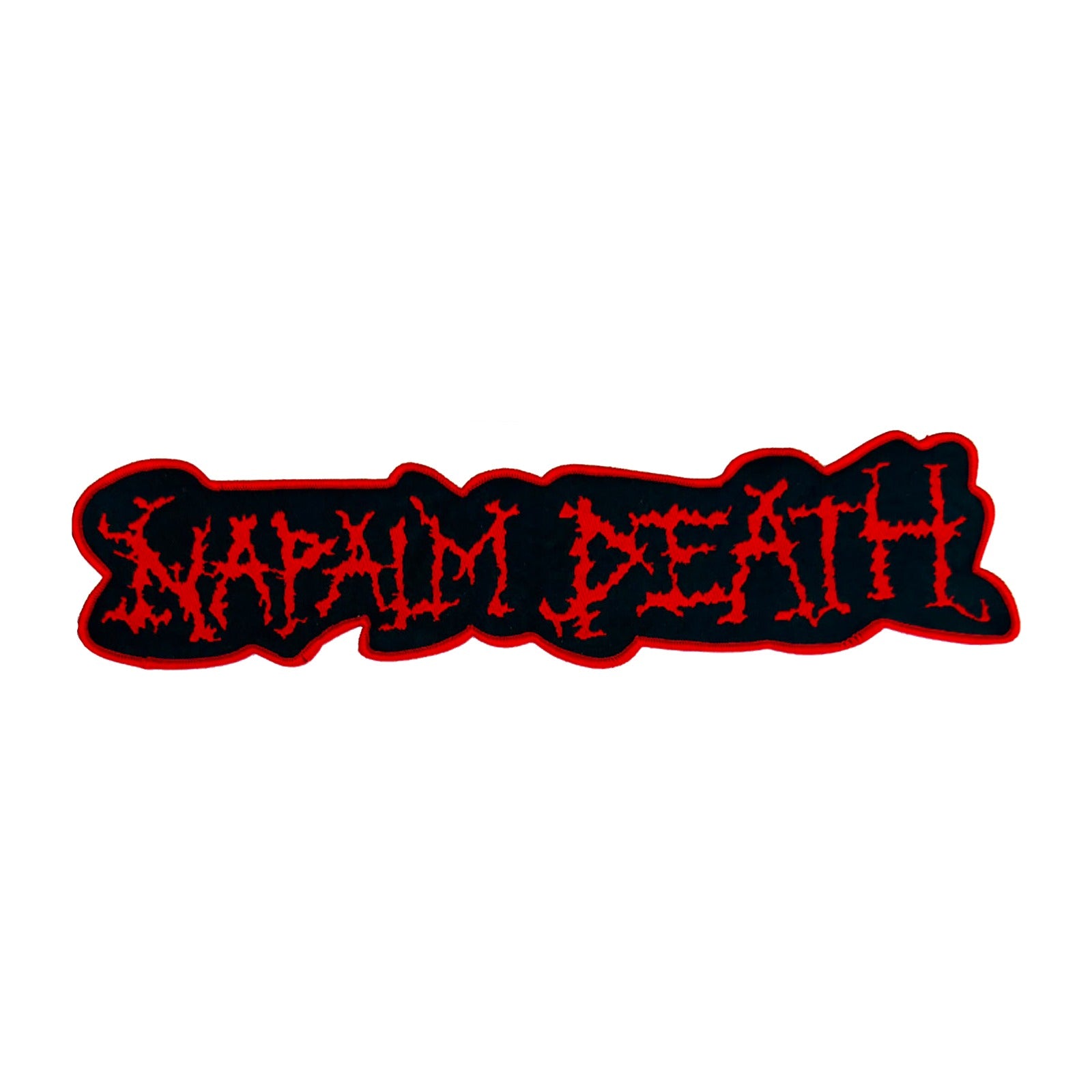 napalm-death-logo-rouge-cusson-tiss-oversize-bordure-noire image 4