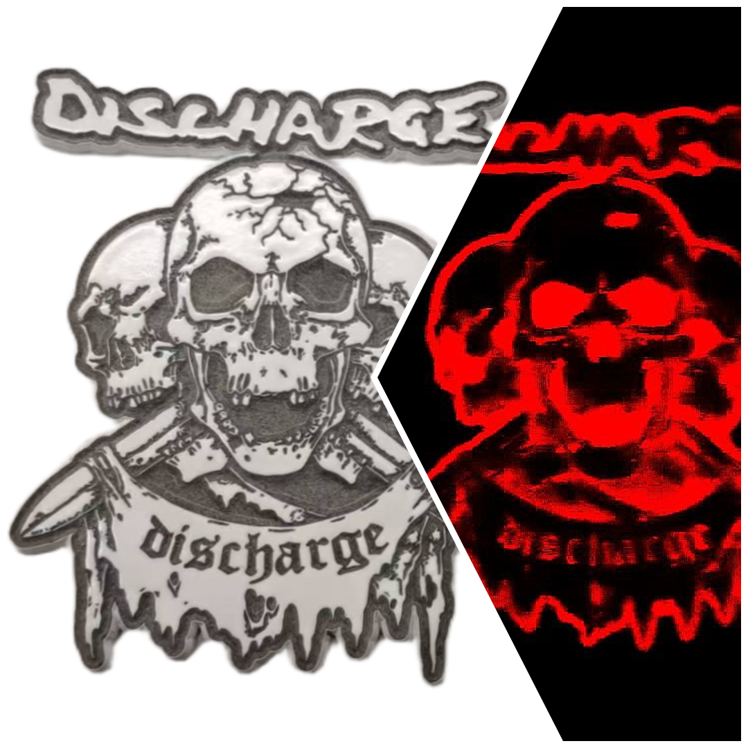 discharge-logo-pin-s-mail-nickel-mat-60mm image 6