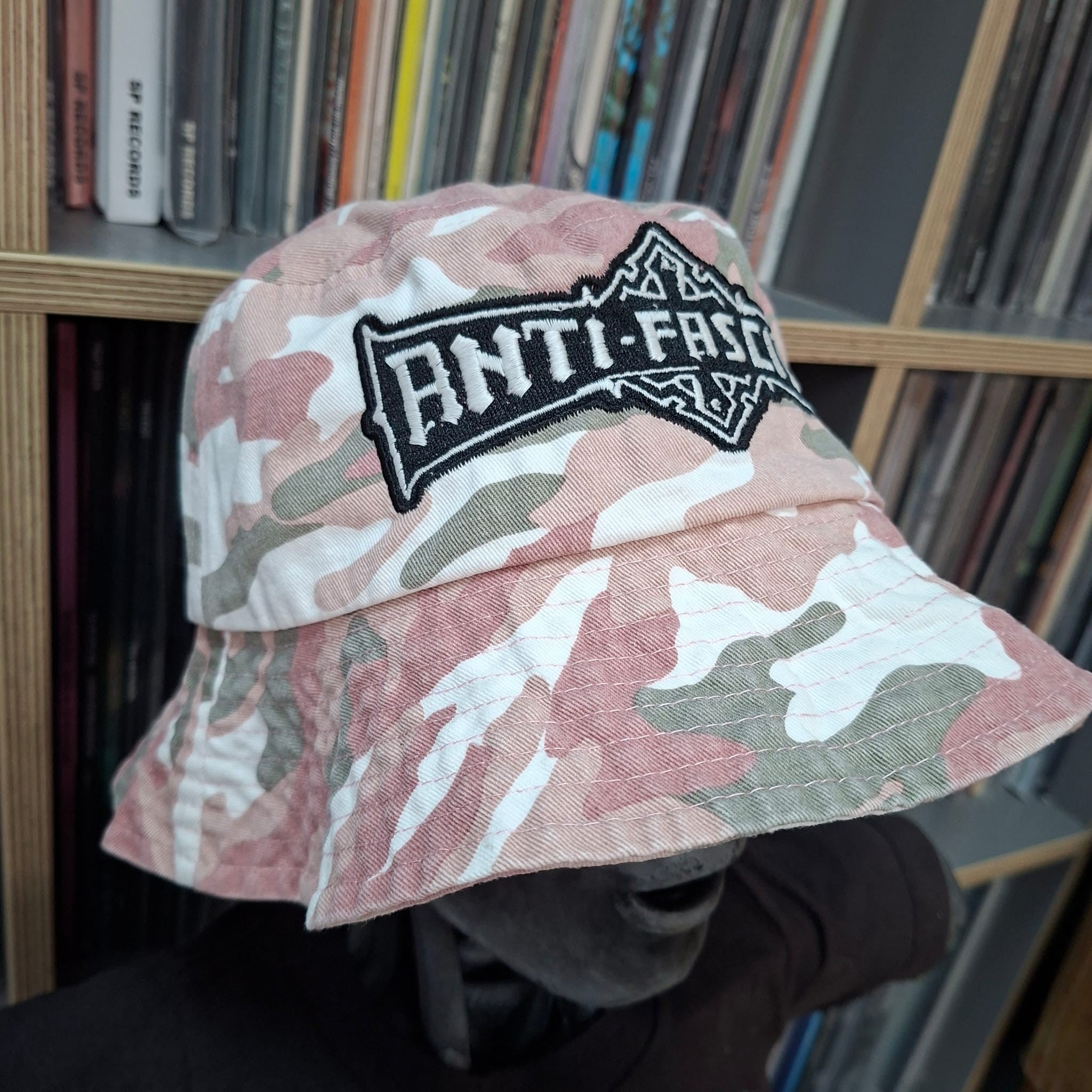 anti-fascist-bolt-thrower-bob-bucket-hat-camo-rose-phospho image 3