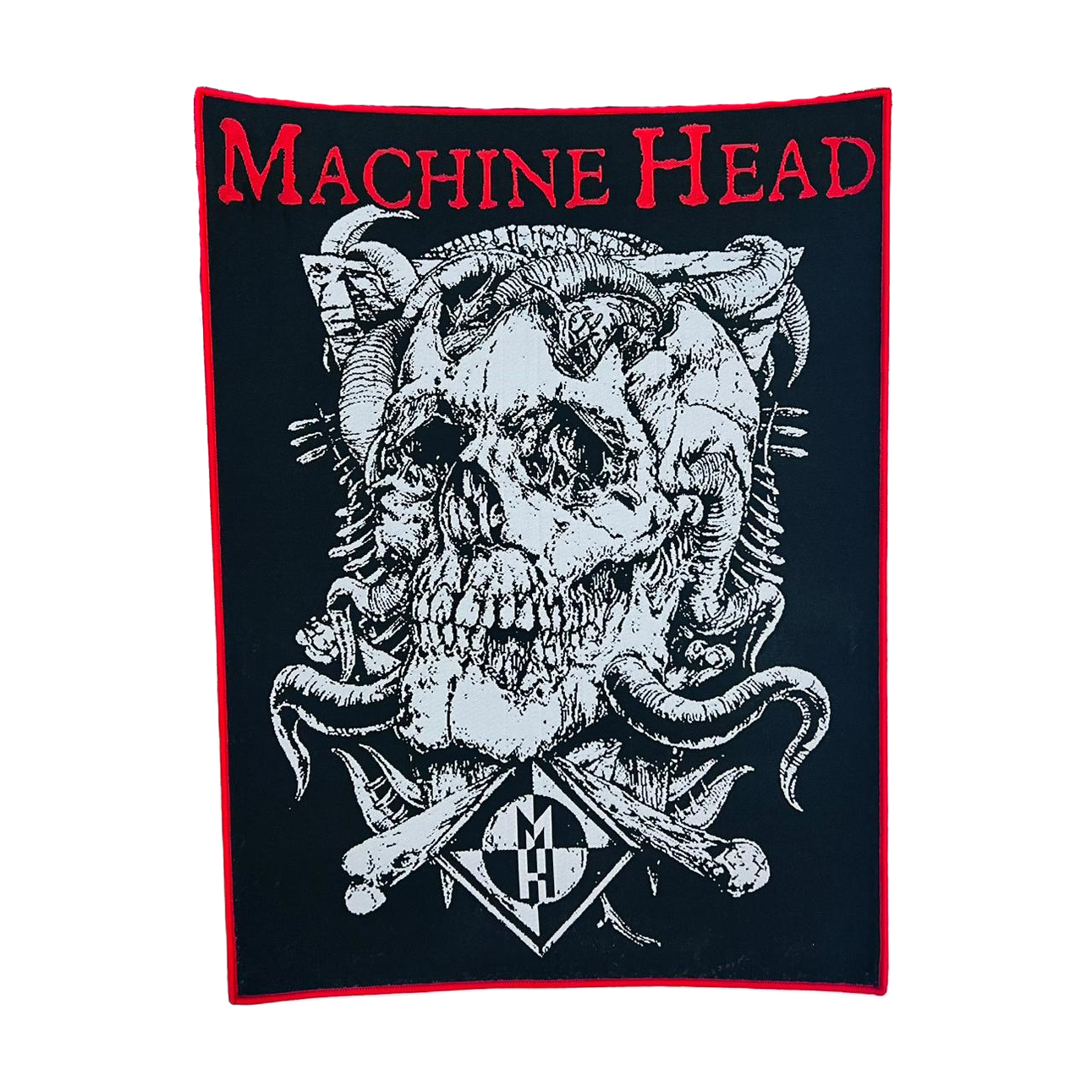 machine-head-burning-red-backpatch-dos-bordure-noire image 6