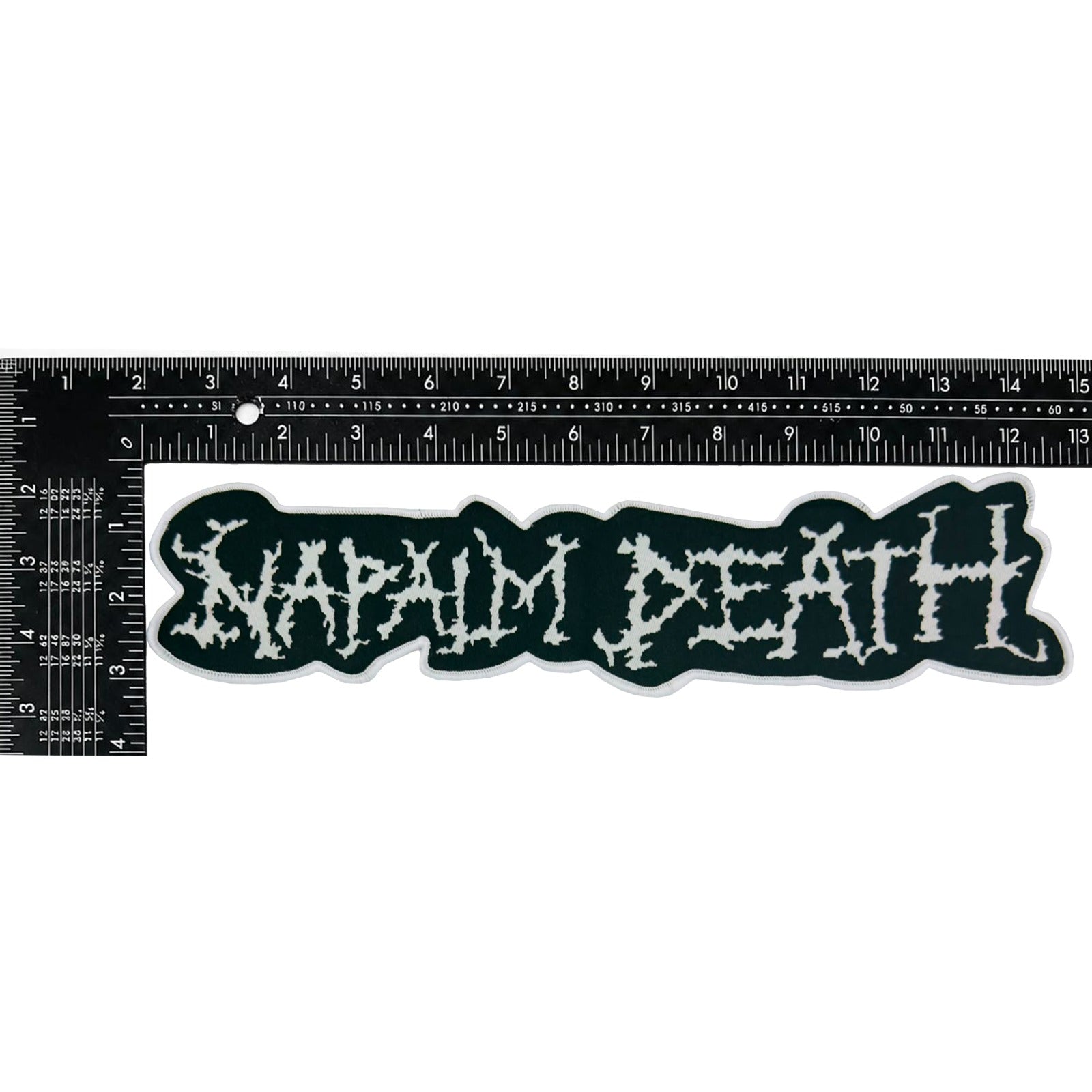 783punx-oversized-patch-napalm-death-logo-patch-dos-blanc-bordure-noire image 5