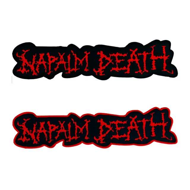 napalm-death-logo-rouge-cusson-tiss-oversize-bordure-noire image 1