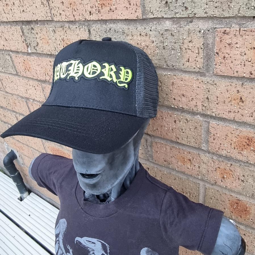 bathory-logo-glow-in-the-dark-casquette-trucker-brod-e-jaune image 2
