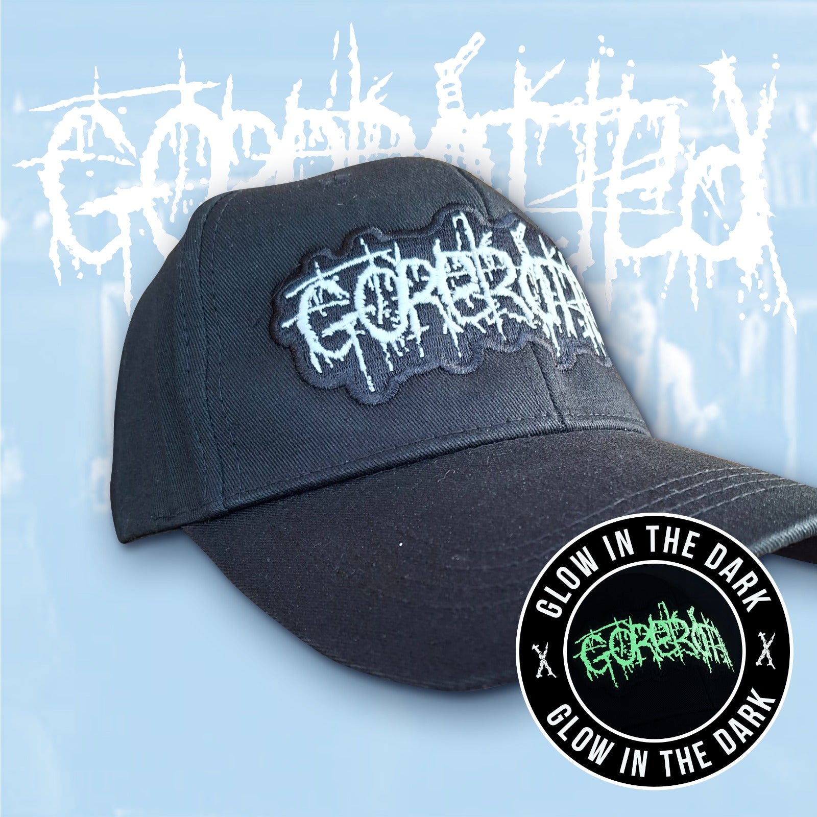gorerotted-logo-casquette-baseball-blanc-phosphorescent image 3