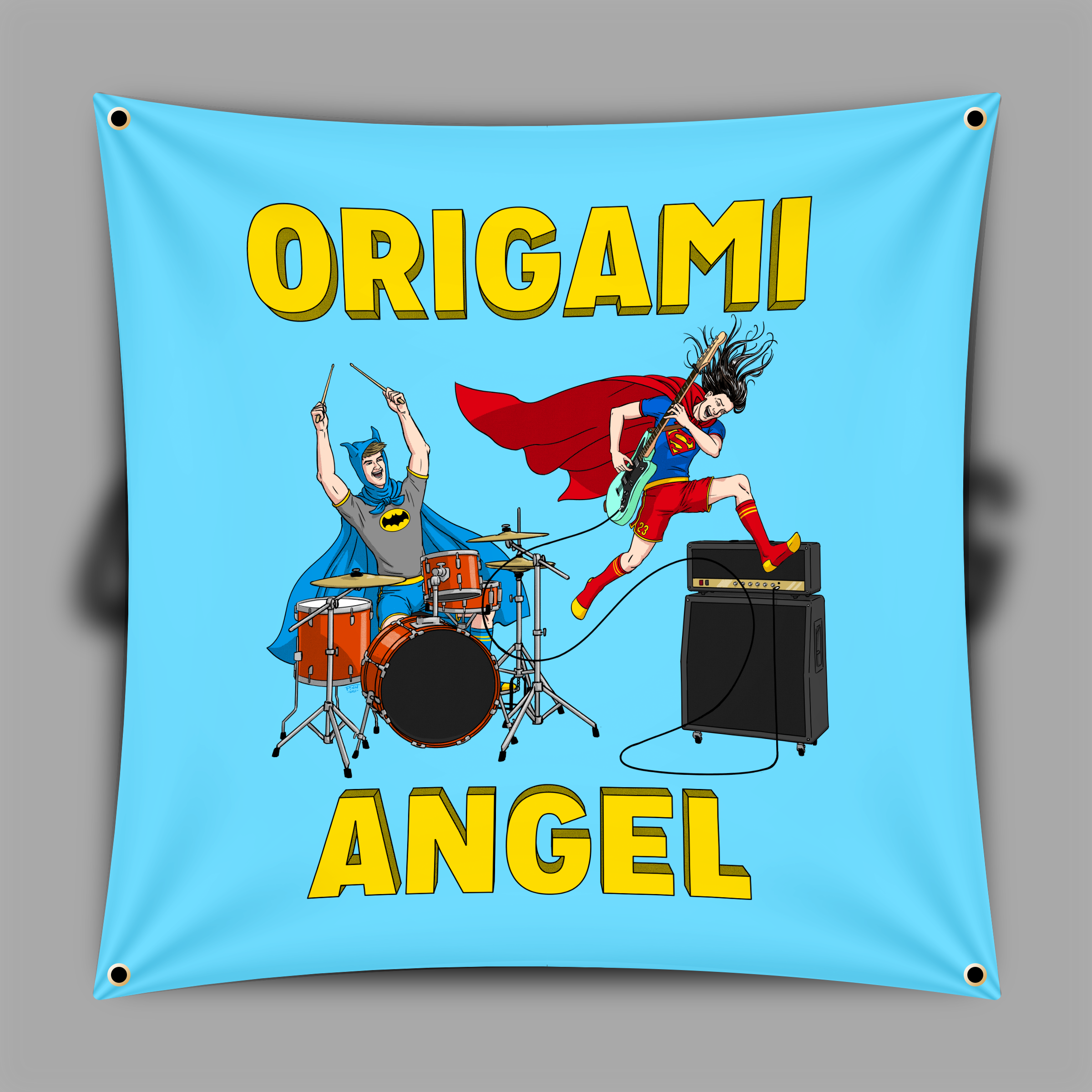 origami-angel-flag-drapeau-4x4-tissu image 1