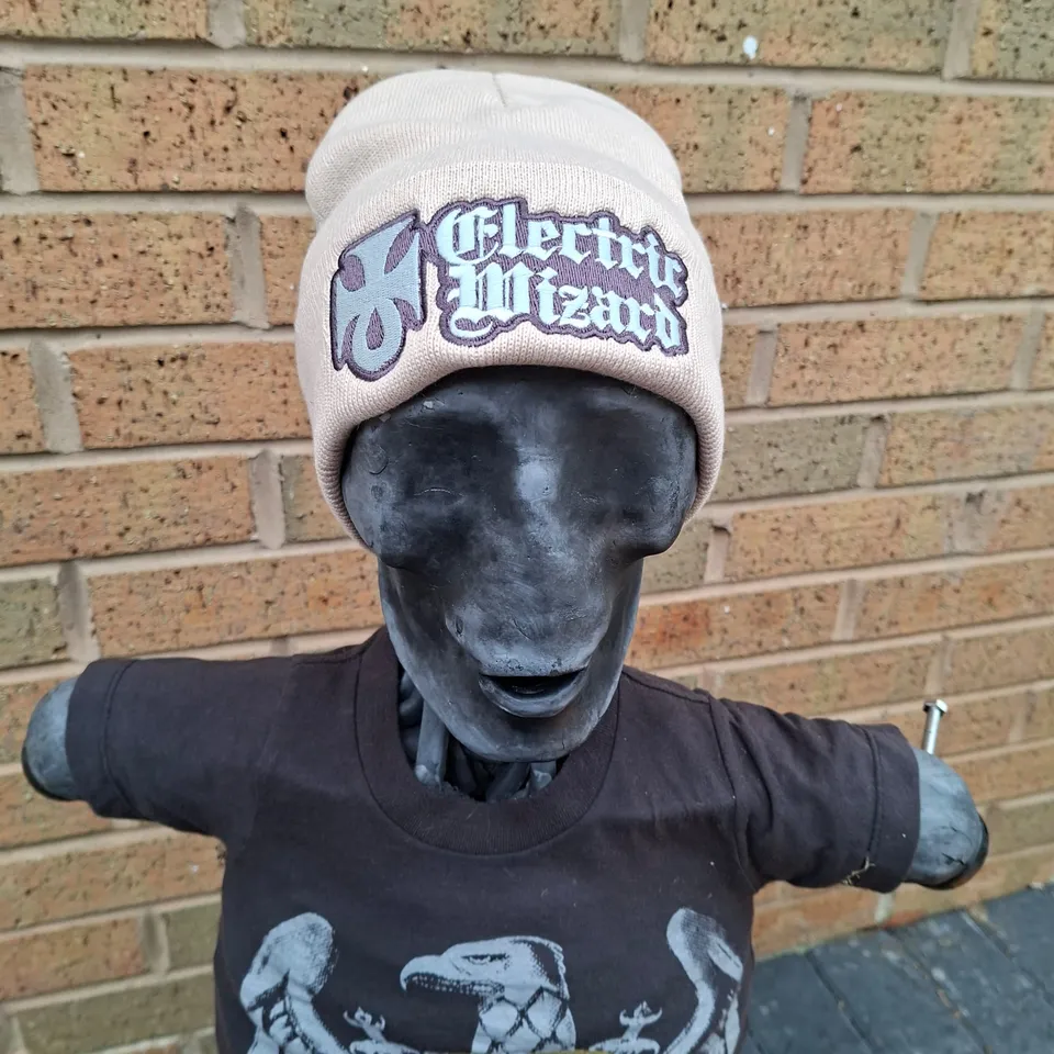 electric-wizard-logo-bonnet-beige-phosphorescent-brod image 1