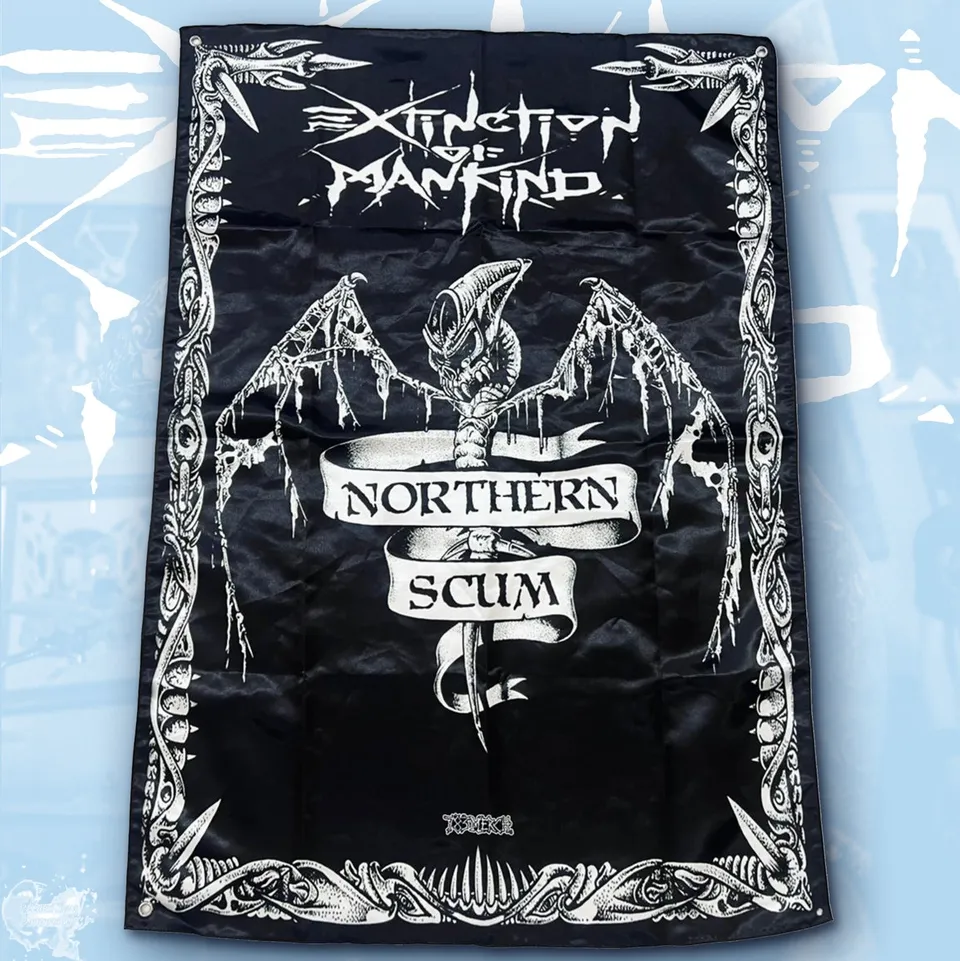 extinction-of-mankind-northern-scum-drapeau-mural-tissu image 1