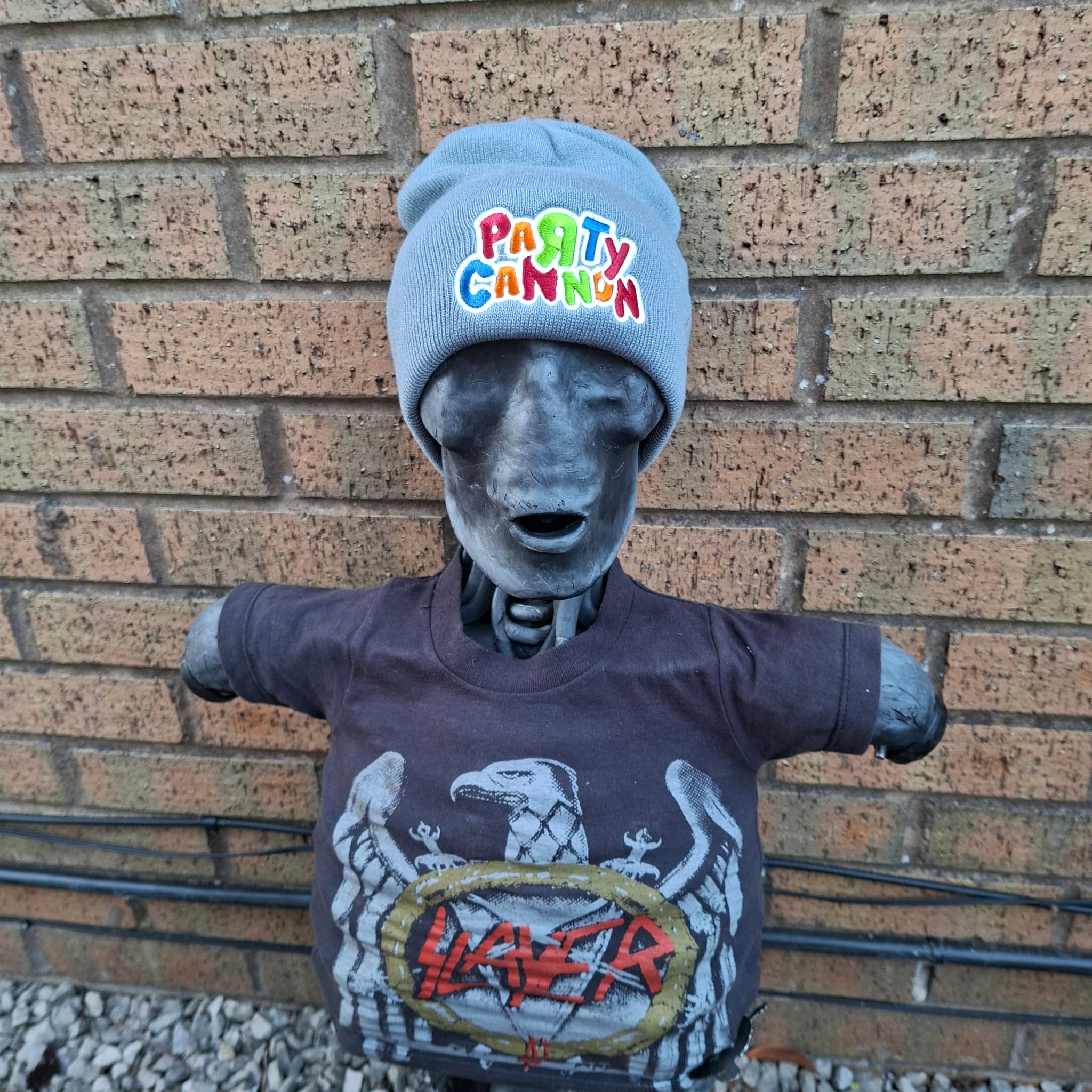 party-cannon-logo-bonnet-beanie-gris-clair-phosphorescent image 5
