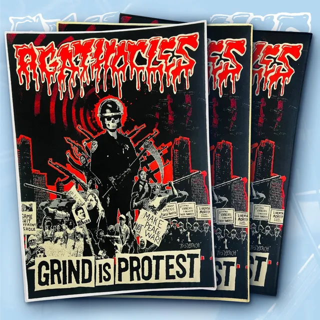 agathocles-grind-is-protest-backpatch-tiss-bordure-noire image 1