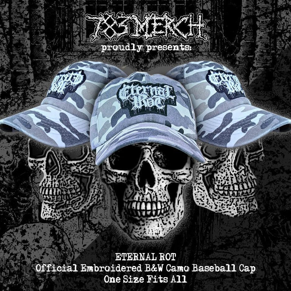 eternal-rot-logo-black-white-camo-casquette-dad-cap-camo image 1