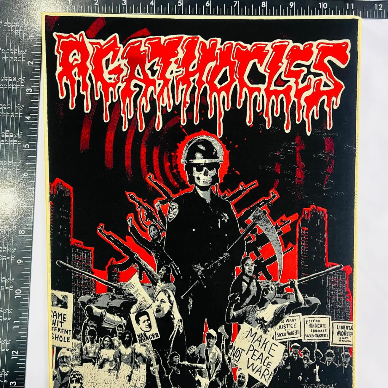 agathocles-grind-is-protest-backpatch-tiss-bordure-noire image 5