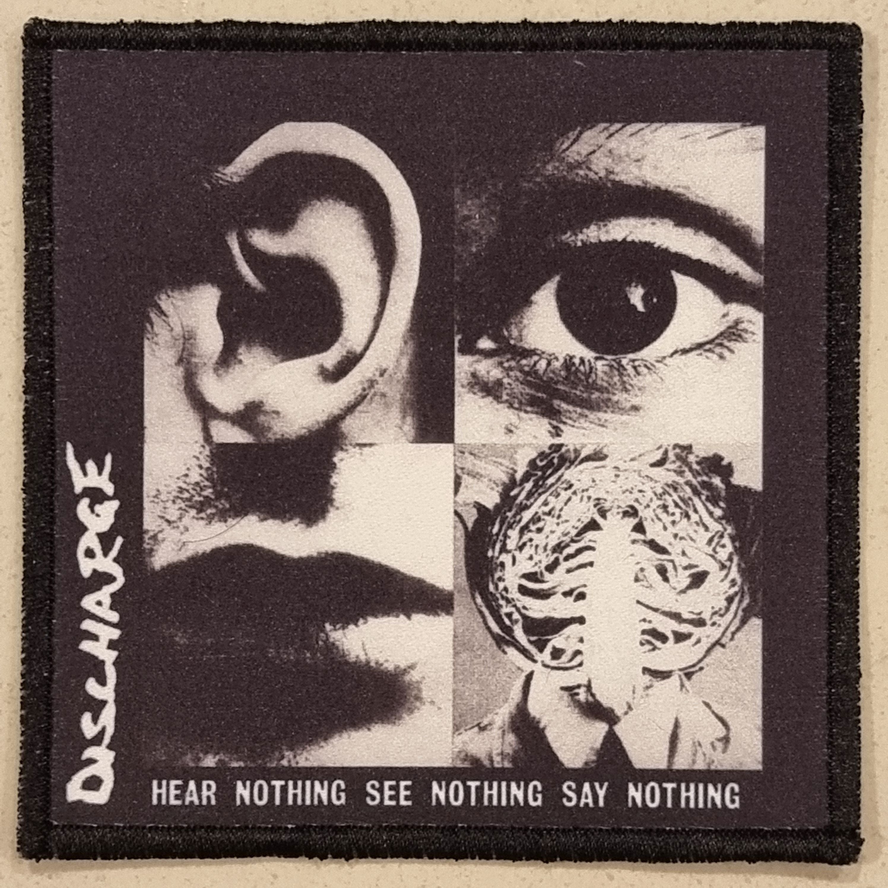 discharge-hear-nothing-patch-cusson-punk-coudre image 1