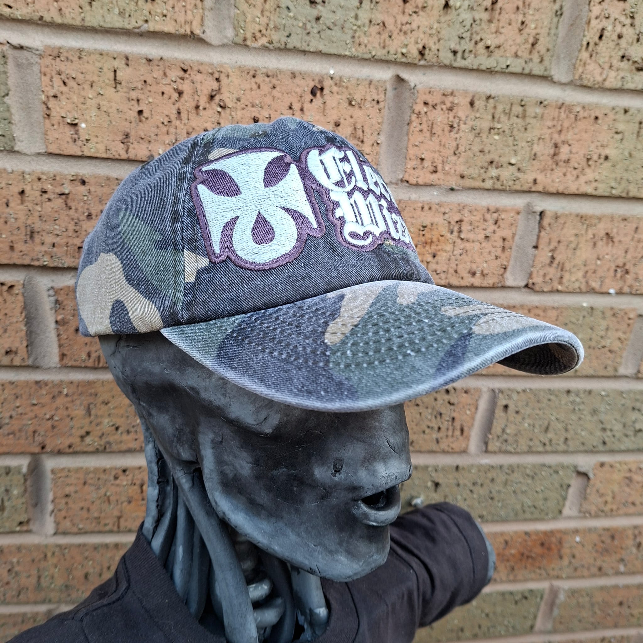 electric-wizard-logo-casquette-dad-cap-camo-vert-phosphorescent image 4
