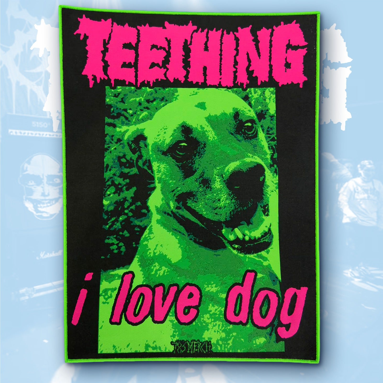 783punx-teething-i-love-dog-backpatch-tiss-bord-noir image 6