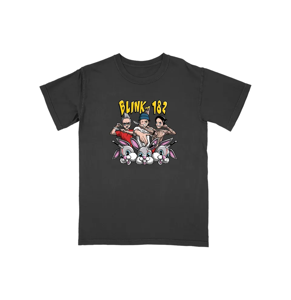 blink-182-youth-anime-band-vs-bunny-battle-t-shirt-enfant-noir image 1
