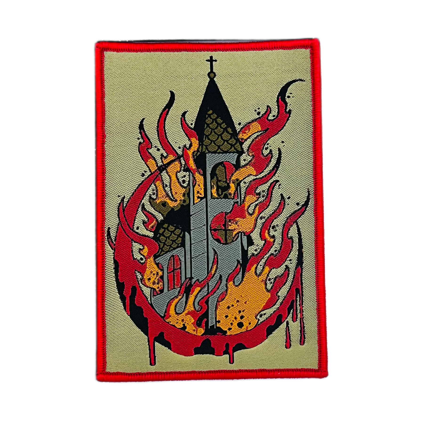 burn-your-local-church-patch-tiss-bordure-noire image 4