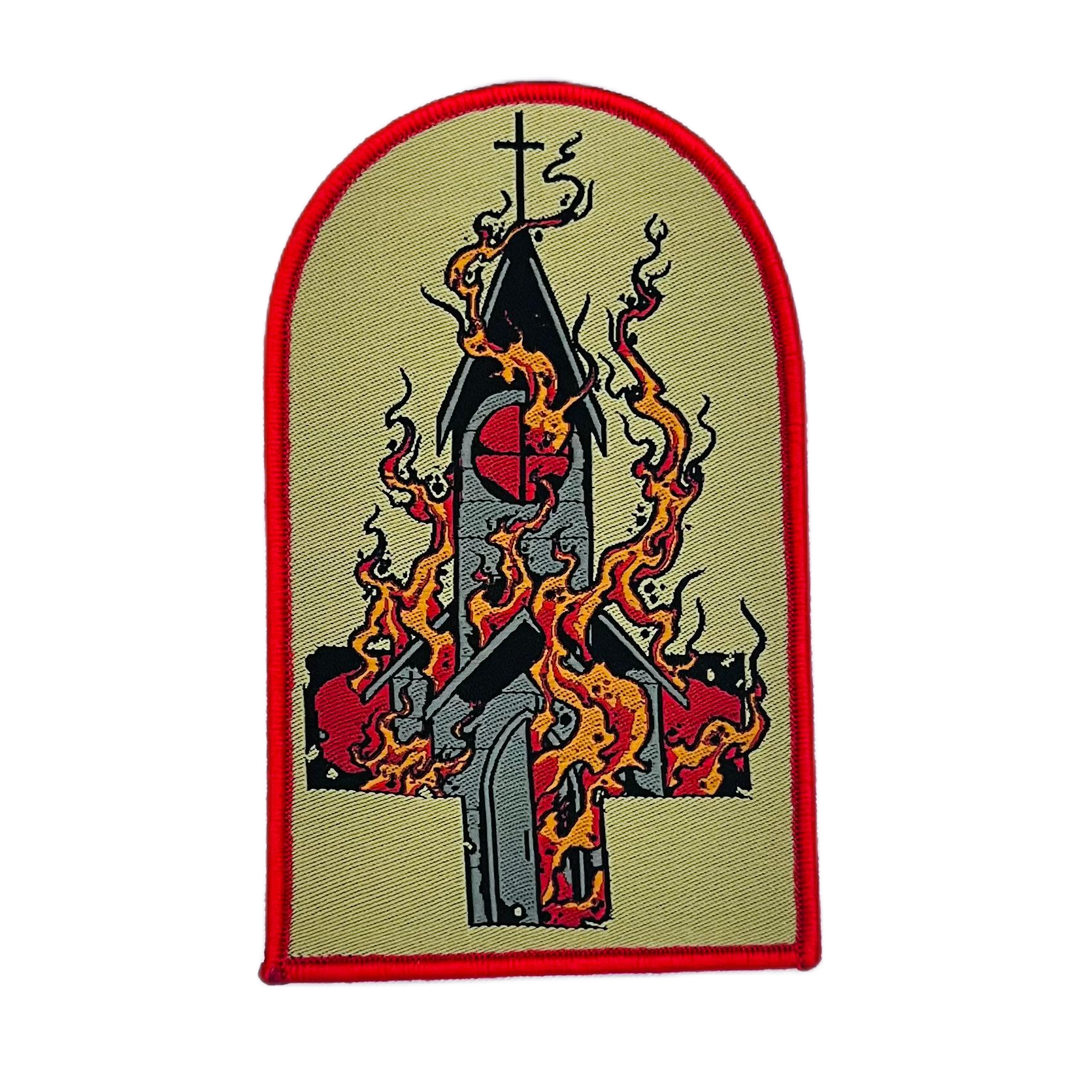 burn-your-local-church-patch-tombe-bordure-noire image 6