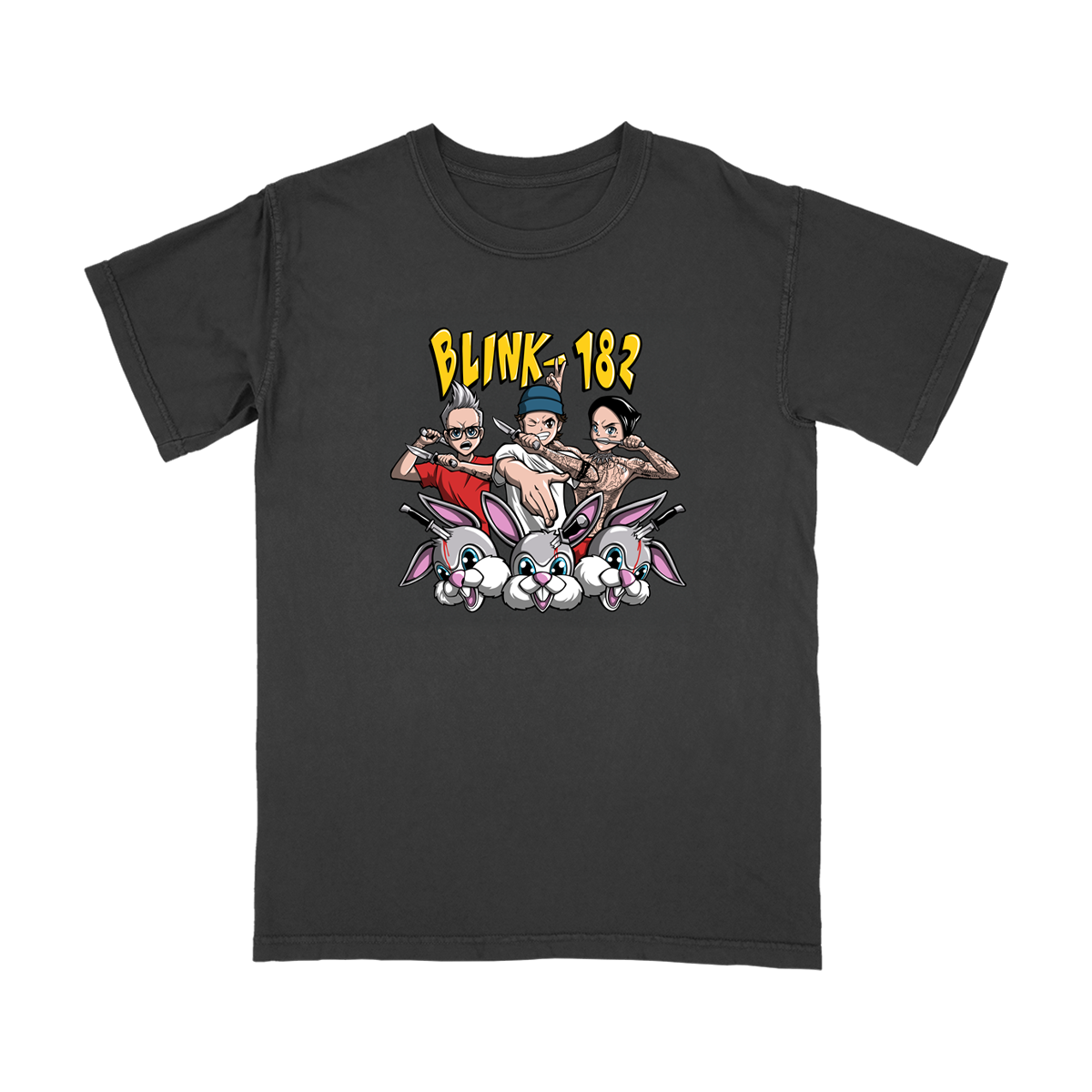 blink-182-anime-band-vs-bunny-t-shirt-noir-manga image 1