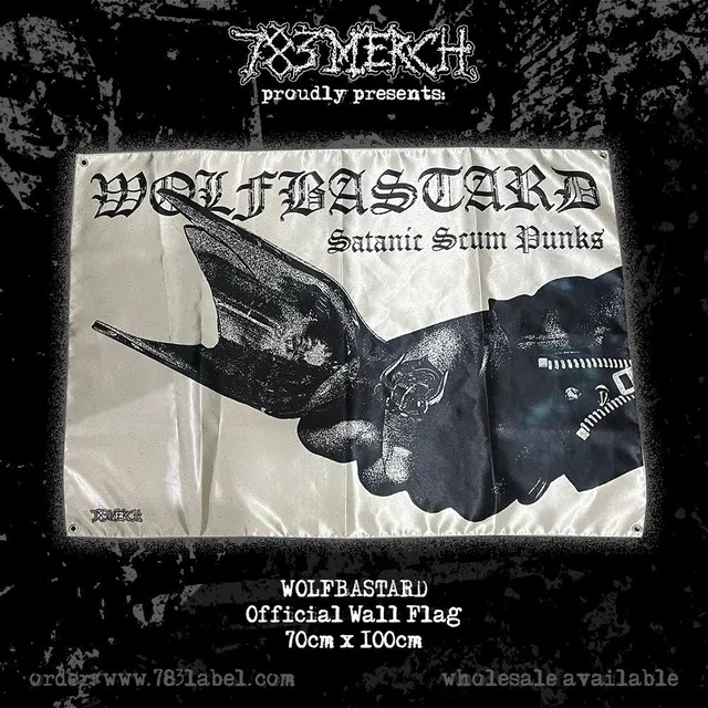 wolfbastard-satanic-scum-punks-drapeau-tissu-100x70 image 1