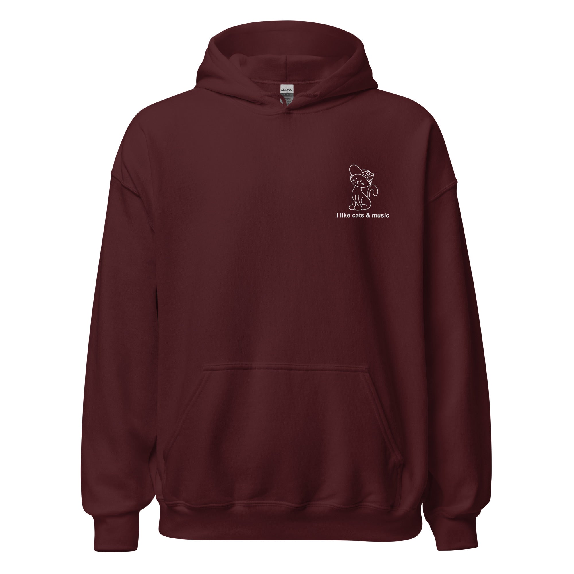 i-like-cats-music-hoodie-sweat-capuche-noir-taille-l image 2