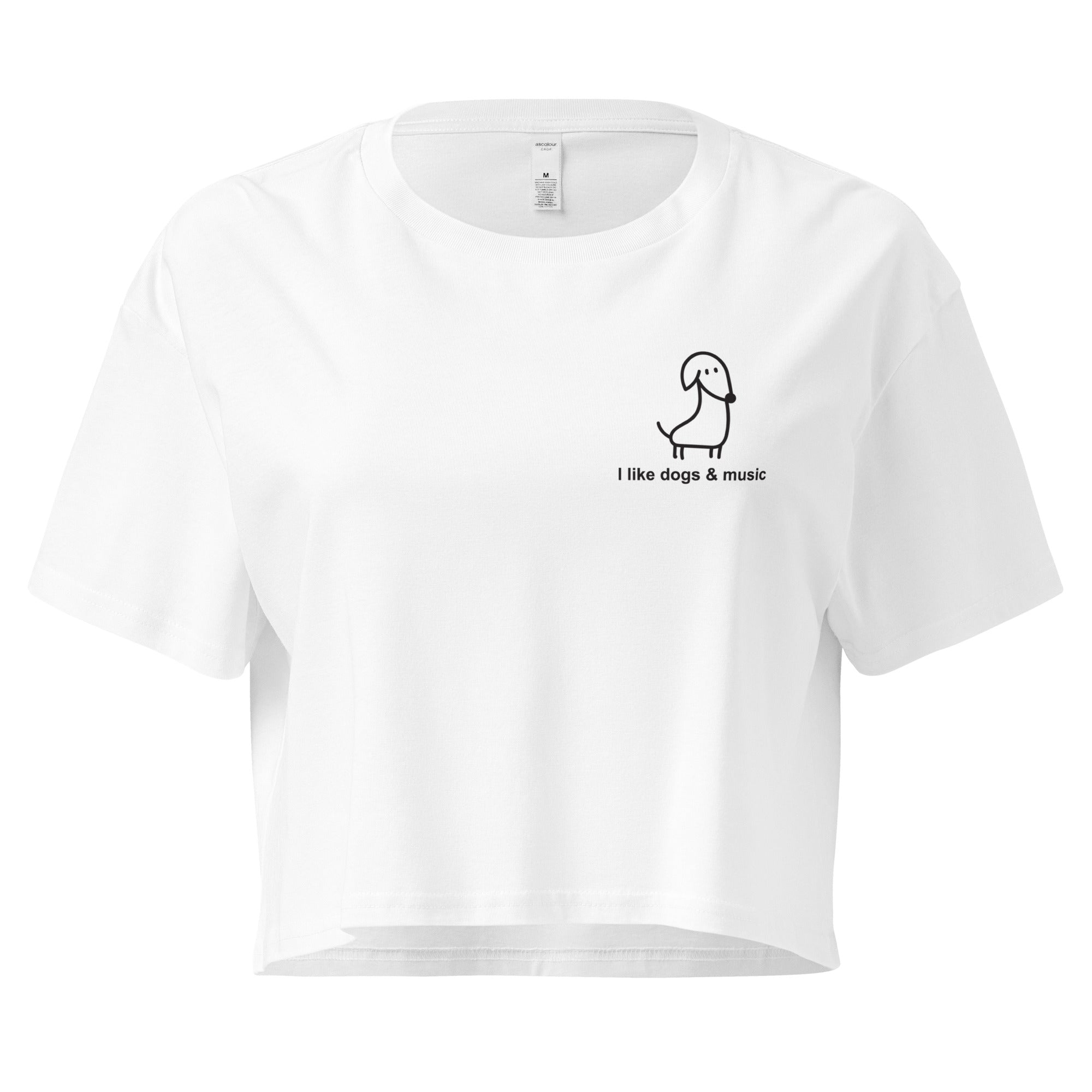 i-like-dogs-music-crop-top-noir-coton-taille-m image 1