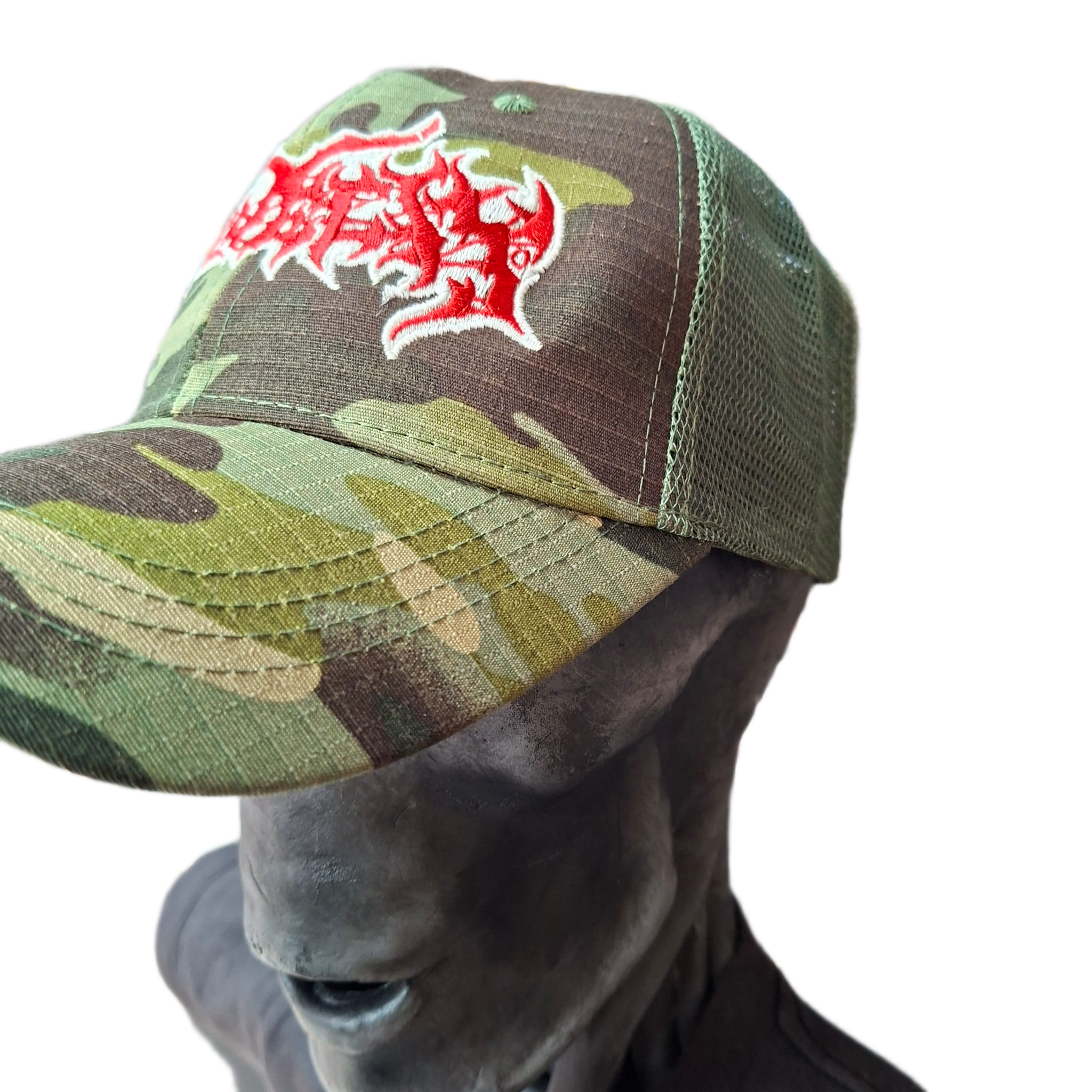 kruelty-logo-casquette-trucker-camo-vert-phosphorescent image 3