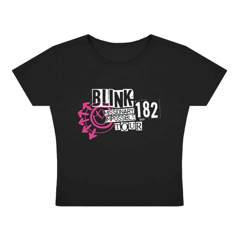 blink-182-missionary-impossible-crop-t-shirt-femme image 1