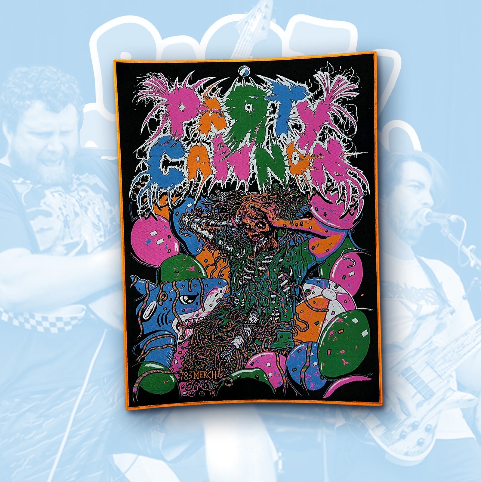 party-cannon-partied-in-half-backpatch-bordure-noire image 4