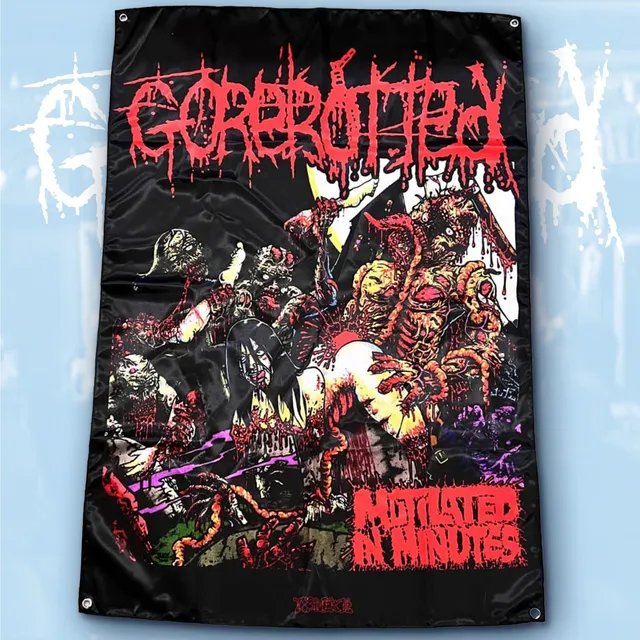gorerotted-mutilated-in-minutes-drapeau-mural-tissu-100x70-cm image 1