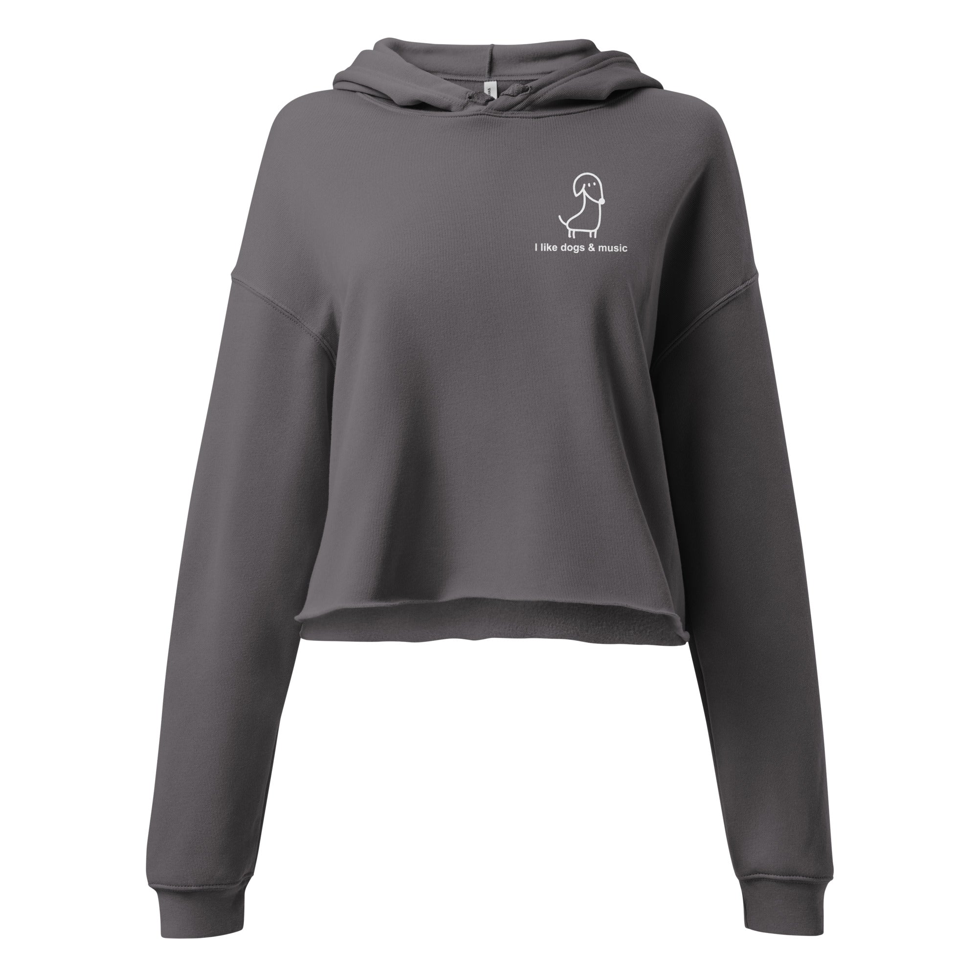 i-like-dogs-music-hoodie-crop-noir-coton-femme image 2