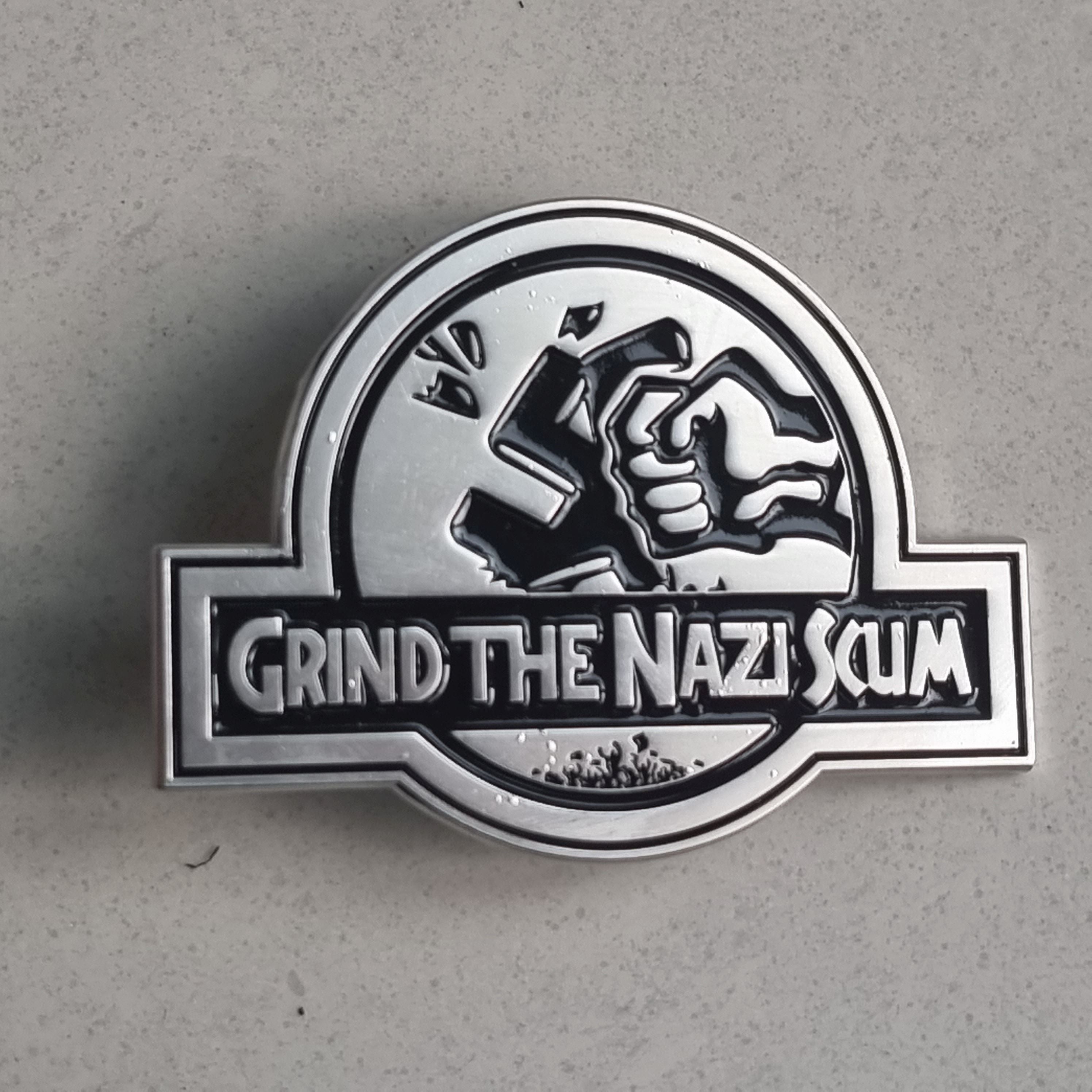 grind-the-nazi-scum-pin-s-mail-punk-hardcore image 1