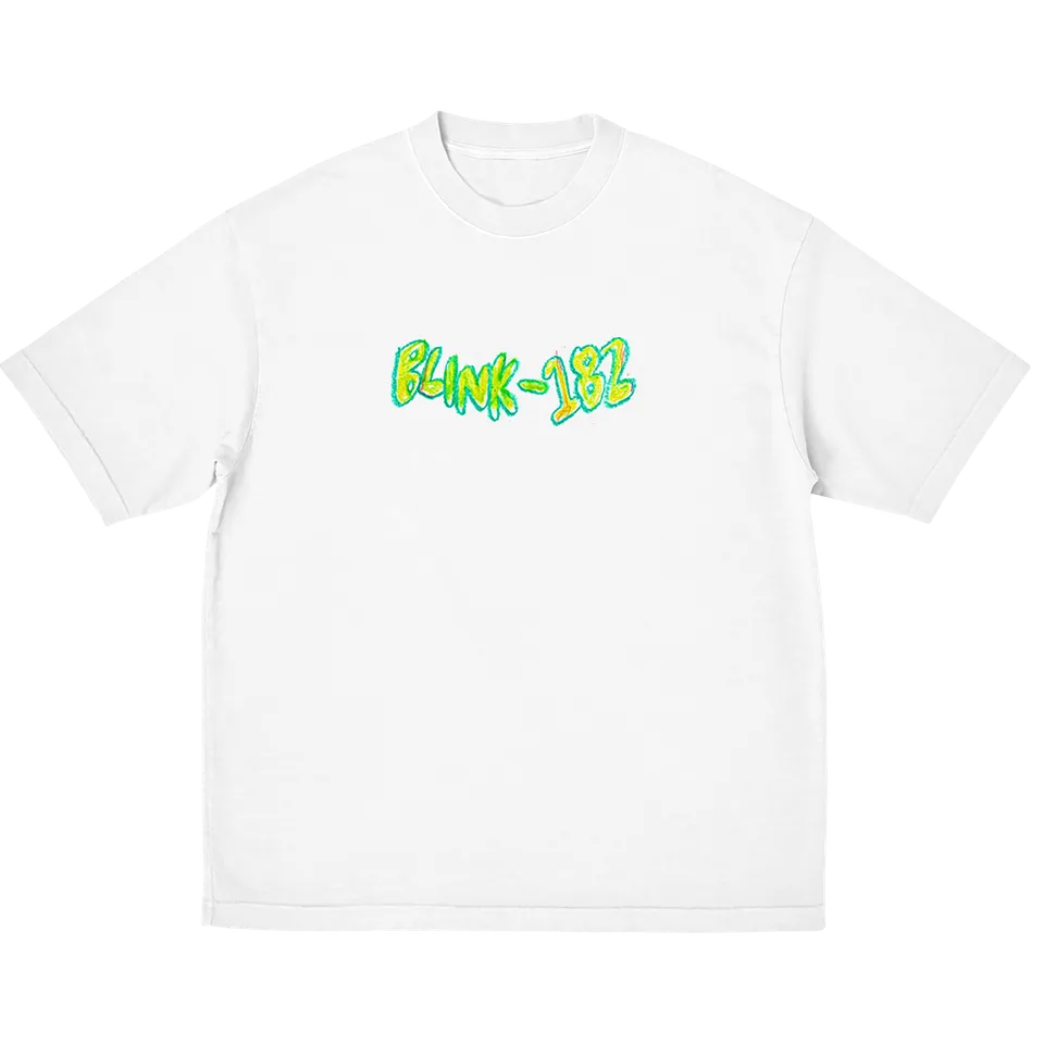 blink-182-one-more-time-smiley-sketch-t-shirt-blanc image 1