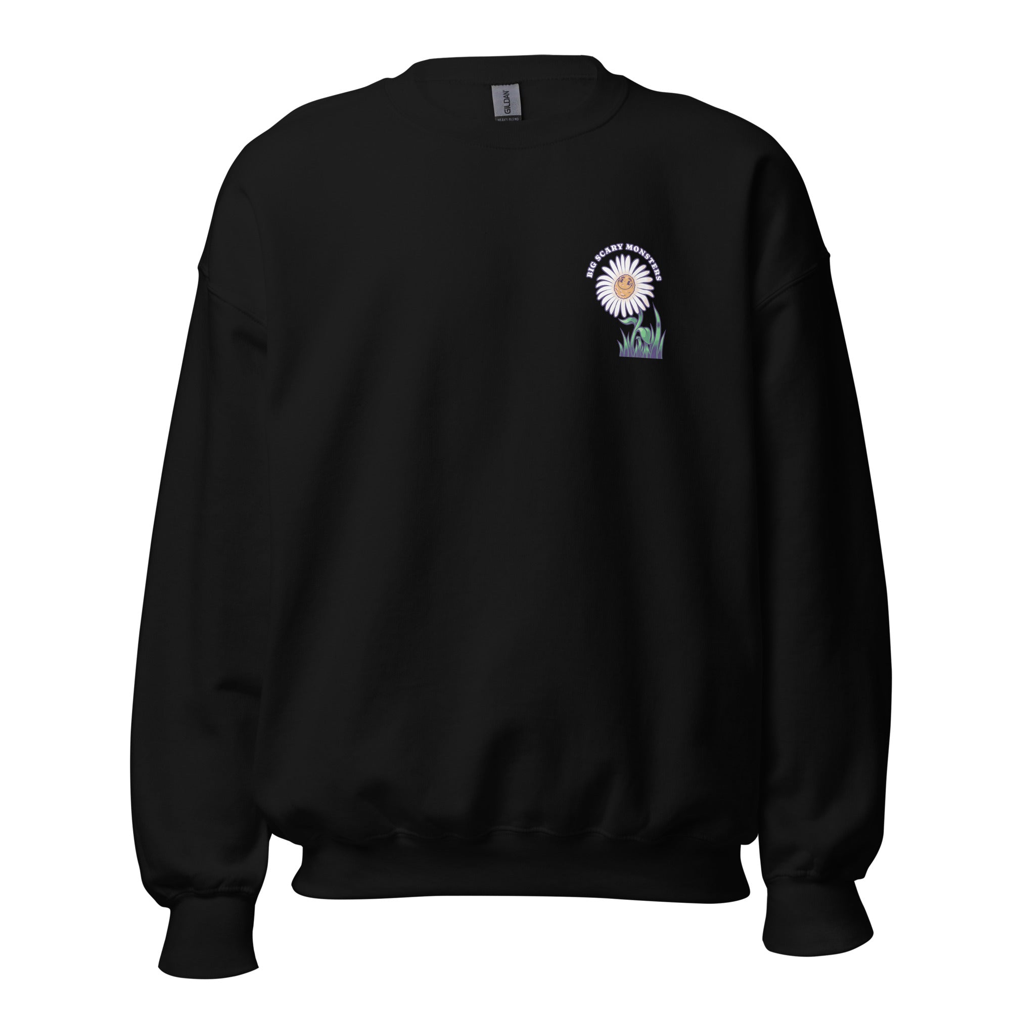 big-scary-monsters-daisy-sweatshirt-noir-poche-marguerite image 1