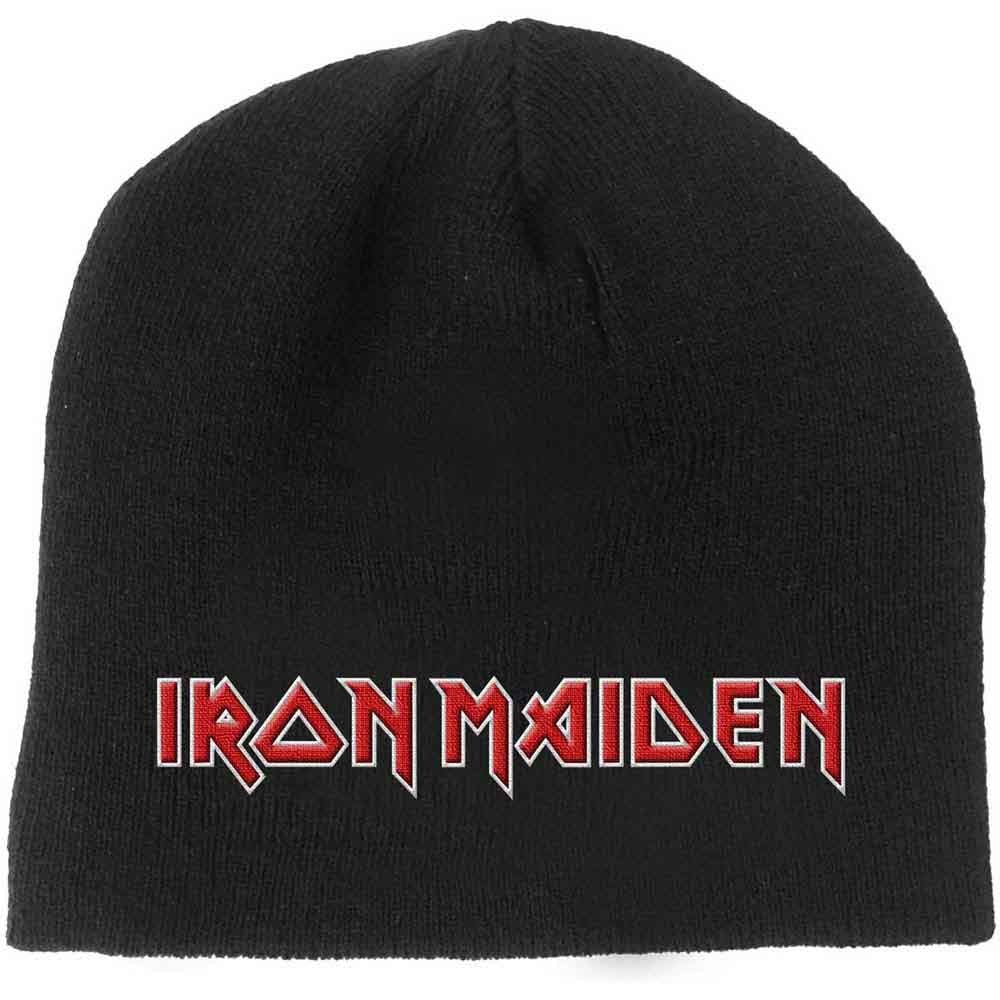 iron-maiden-logo-bonnet-beanie-noir-brod-officiel image 1