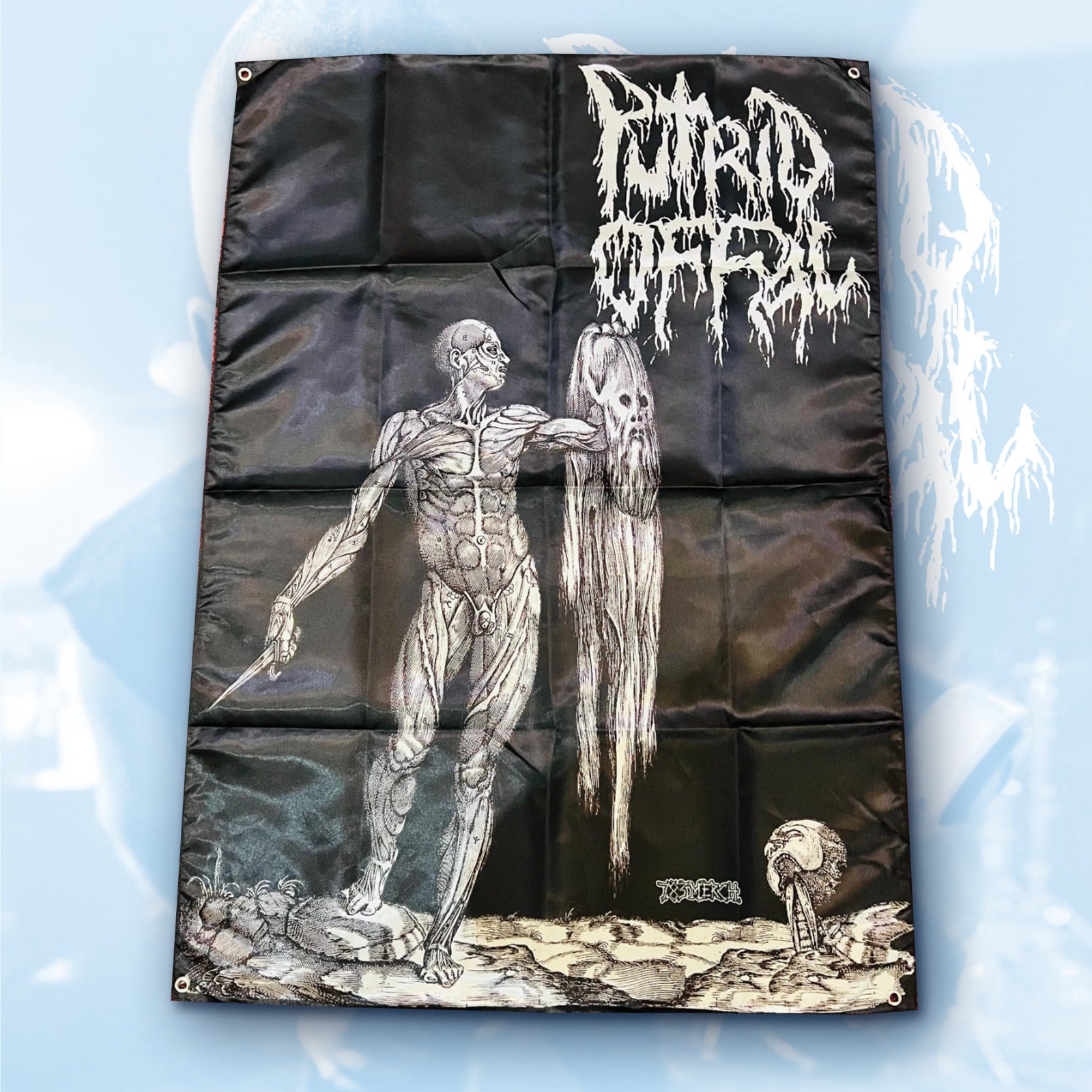 putrid-offal-skinned-drapeau-mural-tissu-100x70-cm image 1