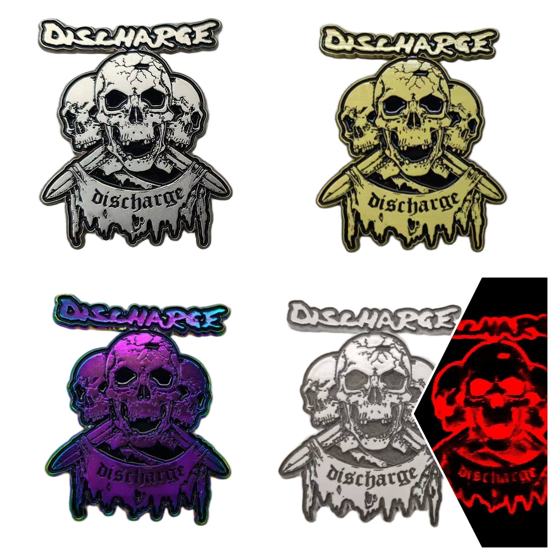 discharge-logo-pin-s-mail-nickel-mat-60mm image 1