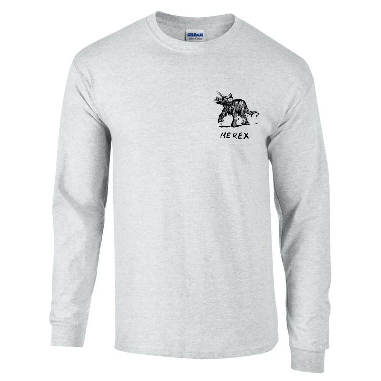 big-scary-monsters-me-rex-triceratops-t-shirt-manche-longue-gris image 1