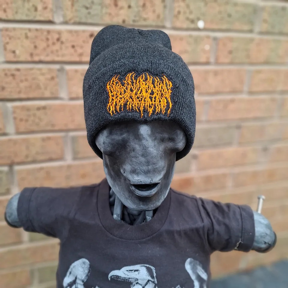 783punx-beanies-blood-incantation-logo-bonnet-gris-brod-orange image 1