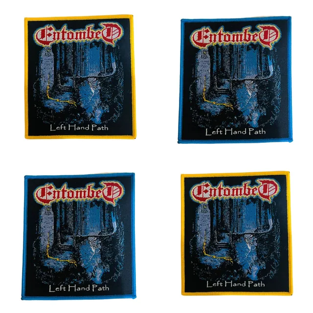 entombed-left-hand-path-patch-tiss-bordure-jaune-woven image 1