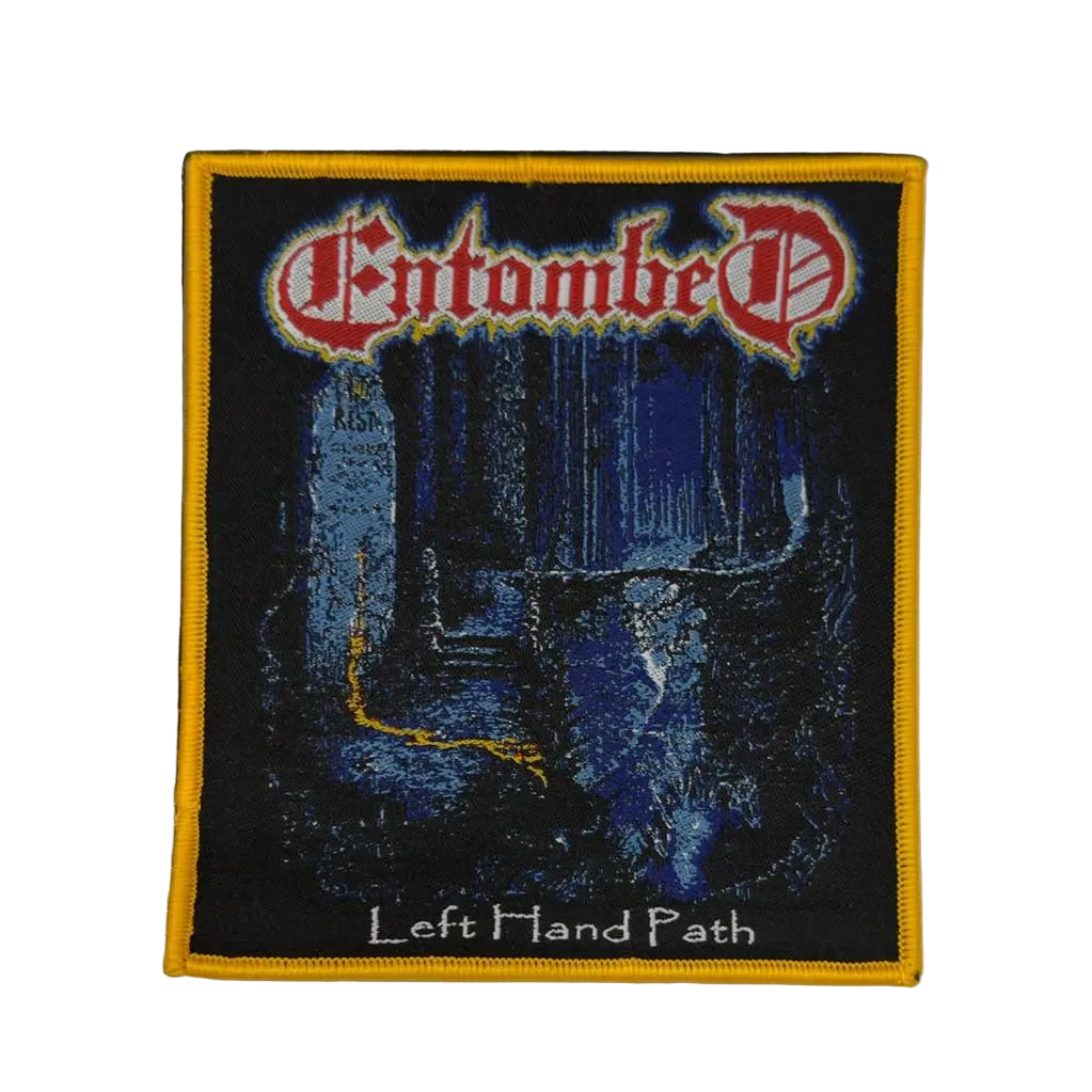entombed-left-hand-path-patch-tiss-bordure-jaune-woven image 2