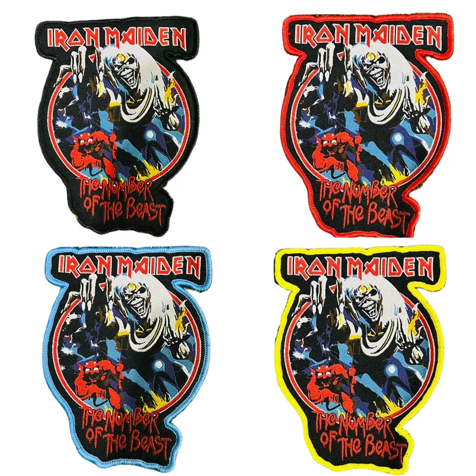 iron-maiden-number-of-the-beast-patch-bordure-rouge image 1