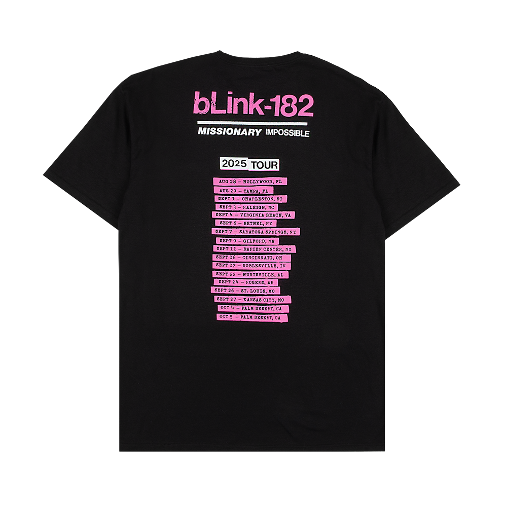 blink-182-missionary-impossible-tour-t-shirt-noir-imprim image 2