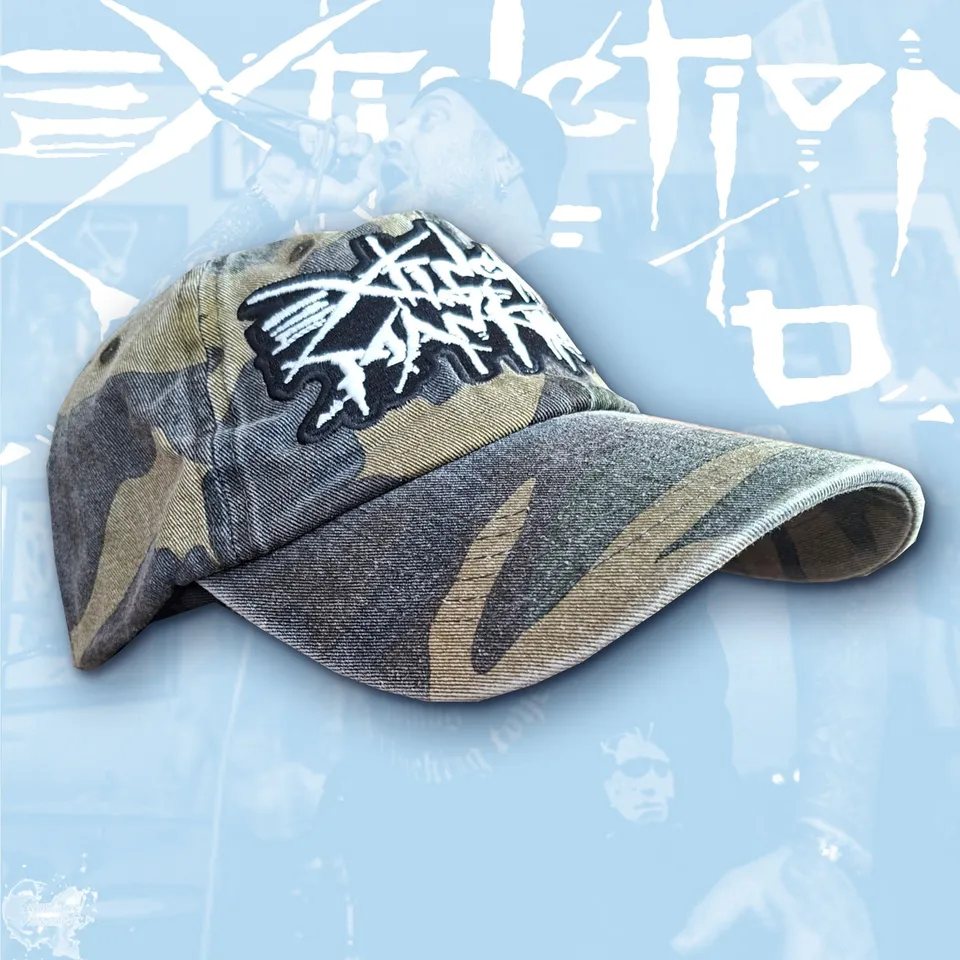 extinction-of-mankind-logo-dad-cap-camo-vert-phosphorescent image 1