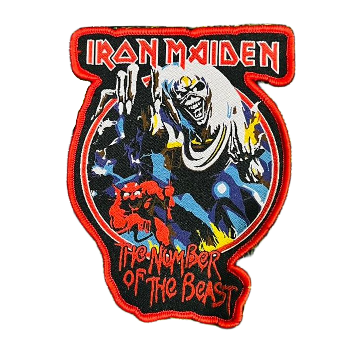 iron-maiden-number-of-the-beast-patch-bordure-rouge image 3