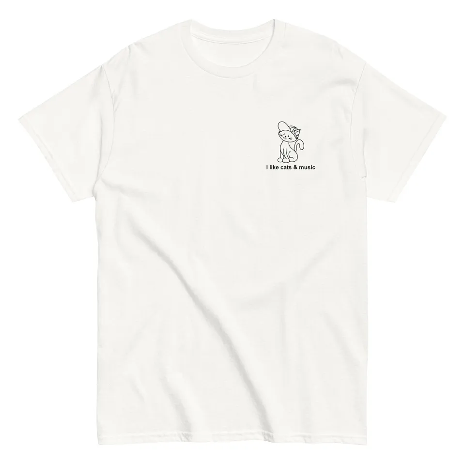 i-like-cats-music-t-shirt-noir-taille-m image 1