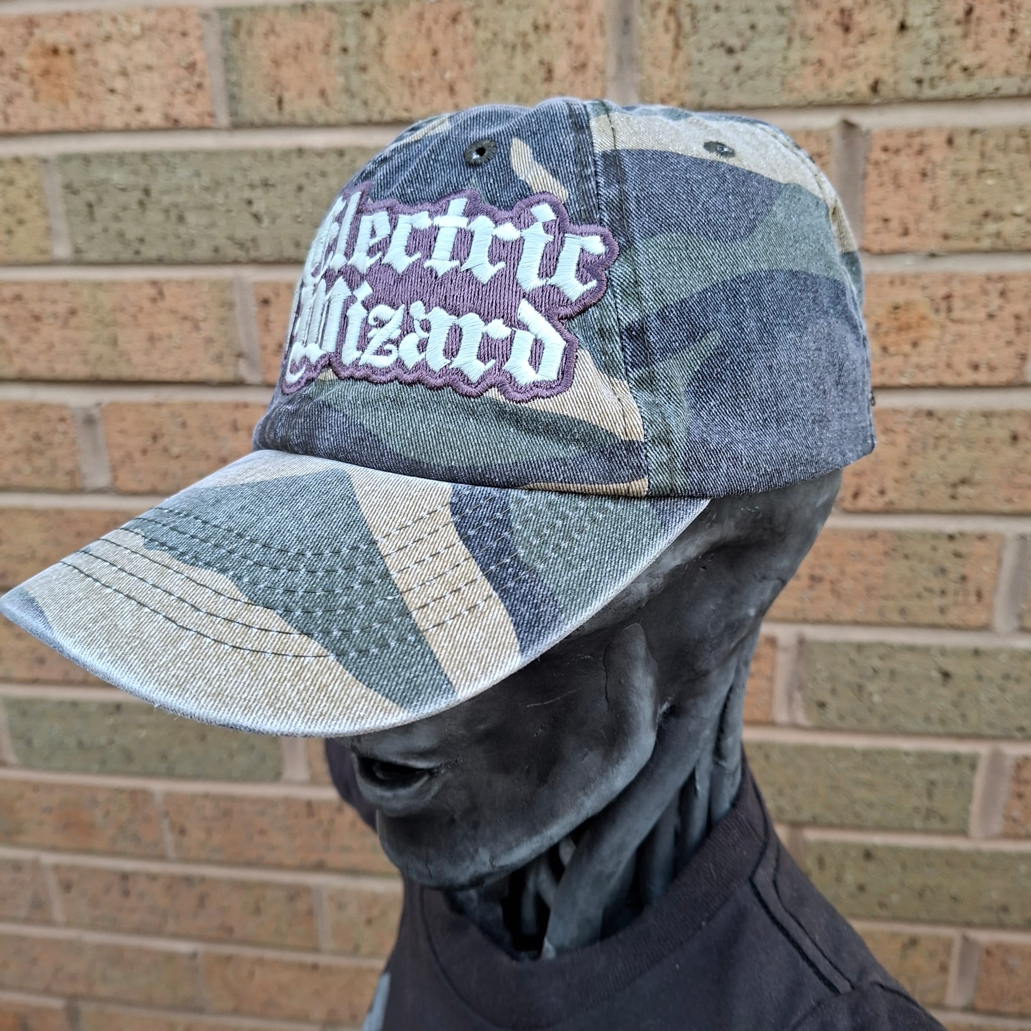 electric-wizard-logo-casquette-dad-cap-camo-vert-phosphorescent image 3