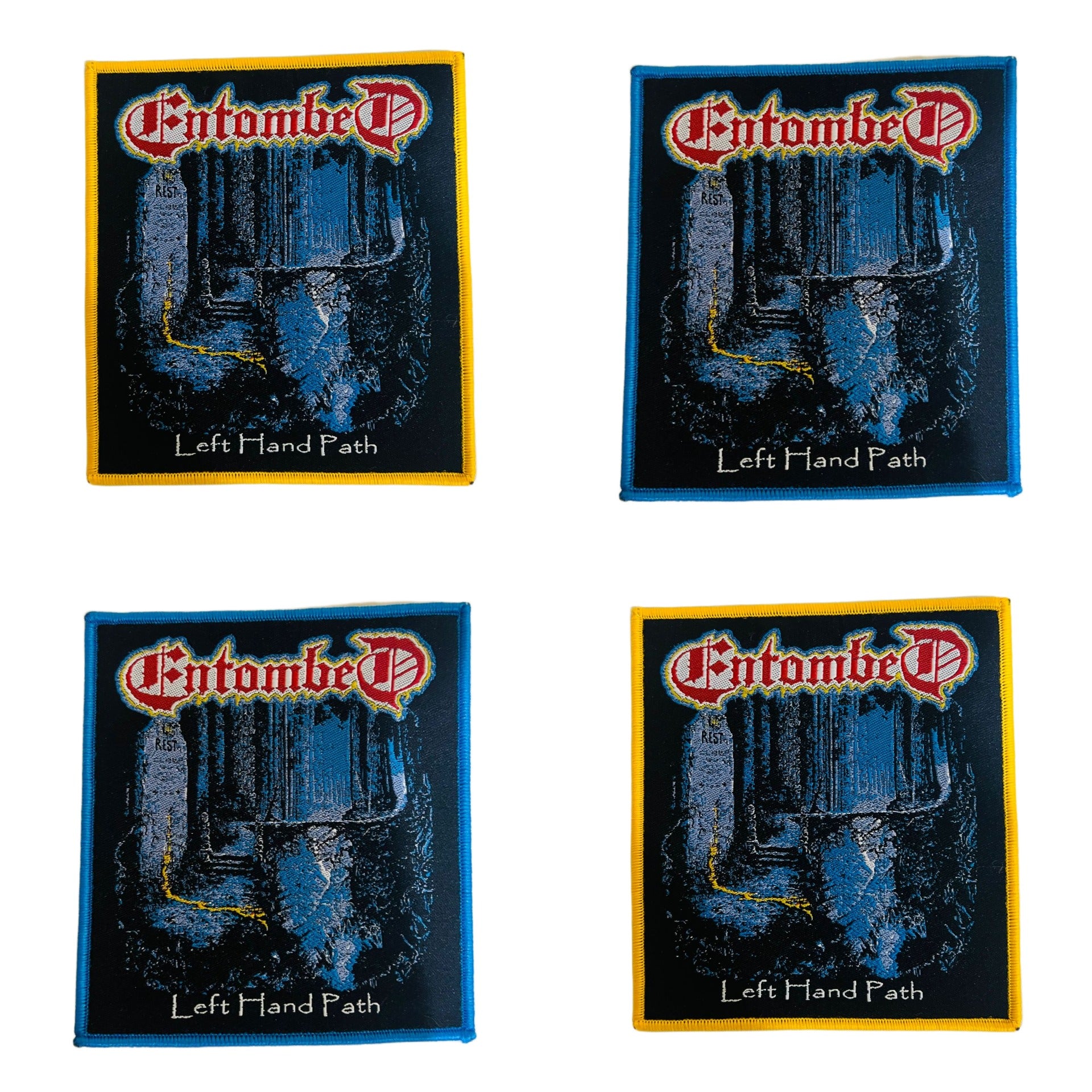 entombed-left-hand-path-patch-tiss-bordure-jaune-woven image 1